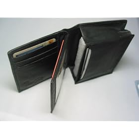 341A Black Man's Men's Genuine Leather Wallet ID Credit Card Holder Case Purse