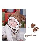 キュートなニット帽 前ボタン マフラーと帽子セット 耳あて付 帽子ベビー 綿 児童の帽子 可愛い帽子 秋冬の毛糸 耳あて 一体型 ボア 防寒性 ニットキャップ 新生児 赤ちゃん 全５色 子供帽子 幼児