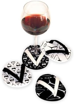Black & White Flip Flop Attachable Coaster Set 4 Styles