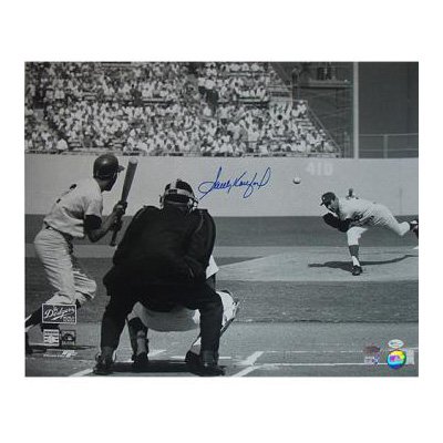 Signed Sandy Koufax Photo - 65 WS Game 5 First Pitch 16x20 - Autographed MLB Photos