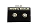 Faux Diamond & Gold Magnetic Earrings, 12,500 Gauss - 1 pair