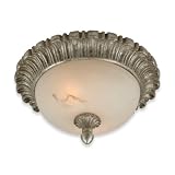 Royce Lighting RFM2156OES Tuscany Flush Mount Ceiling Fixture Olde English Silver with Stone Alabaster Globe