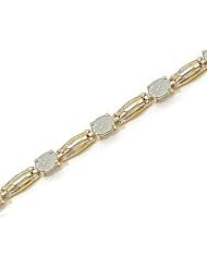 14kt Yellow Gold Oval Opal Bracelet.
