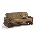 Rattan Floral Iris Futon Set Size: Queen