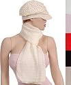 Womens / Teen Girls Polyester Knitted Scarf with Matching Hat Set in Solid Colors - New !