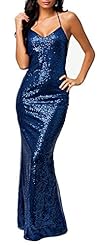 Sequined Open-Back Floor Length Evening Dress 