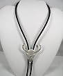 Diamondcut Pewter Silvertone Skull Bolo Tie