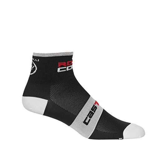 Unisex Castelli Rosso Corsa 6 Cycling Sock-Black-US Size L/XL