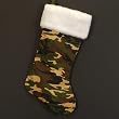 19" Army Camouflage Christmas Stocking with Plush White Cuff