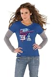 New York Giants Women's Royal Super Bowl XLVI Champions V-Neck Tri-Blend Long Sleeve Layered Tee by Alyssa Milano