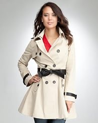 Contrast Trim Trench Coat