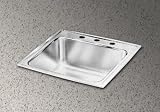 Elkay Gourmet Collection DLR3122103 31 Top Mount Single Bowl Stainless Steel Sink with 18-Gauge, 10-1/8 Bowl Depth, 22 Length and U-Channel Type Mounting System: 3 Holes