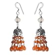 Sterling Silver Carnelian Gemstone Earrings 2.5 Inches