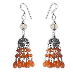 Sterling Silver Carnelian Gemstone Earrings 2.5 Inches