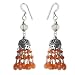 Drop-Earrings Sterling Silver Carnelian Gemstone Jewelry 2.5 inches