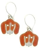 Beagle Dog Sterling Silver Enameled Earrings