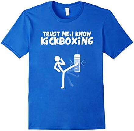Men's Trust Me I Know KickBoxing T Shirt XL Royal Blue