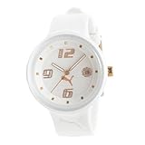 PUMA Women's PU910672002 Slick 3-Hand-Date White and Rosegold Watch