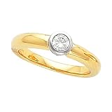18K Two-Tone Gold and Platinum Diamond Solitaire Engagement Ring - 0.25 Ct.