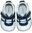 pediped Infant/Toddler Aidan Sneaker,White/Navy,Medium (US Toddler 12-18 Months)