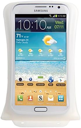 DiCAPac WP-C2 Universal Waterproof Case for LG G Flex2, G Pro 2 / Lite / Lite Dual in White (Double Velcro Locking System; IPX8 Certified Underwater Protection up to 10M; Built-in Airbag Floats & Protects Device; Super Clear Polycarbonate Photo Lens; Included Neck Strap)