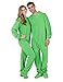 Footed Pajamas - Emerald Green Adult Fleece