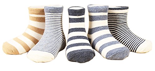 CHUNG Little Boys Girls Toddlers 5 Pack Cotton Crew Socks 1-6 Years