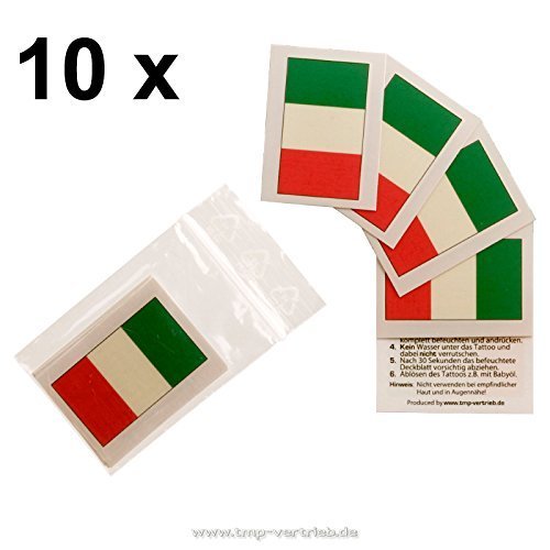 10 er Italien Tattoo Fahne Set – Italia flag – EM Fanartikel 2016 (10)