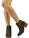 City Classified Women's Bean Faux Suede Fringe Stacked Heel Ankle Bootie