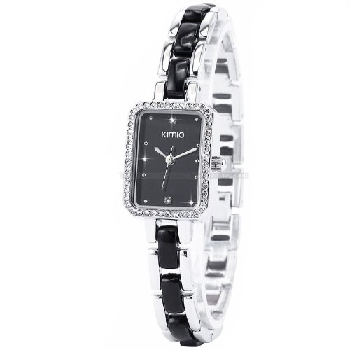 Classic Woman Watch Bling Crystal Fashion Women Lady Girl Gift Black Dress Bracelet Quartz Watch