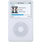 iPod Video 30GB Silicone Skin Case Clear White with Free Lanyard, Armband, and Screen Protector