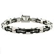 Bracelet Stainless Steel Black Rubber Chain Type Men's 9" Bucasi SALE Bracelet Stainless Steel Black Rubber Chain Type Men's 9" Bucasi SALE