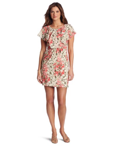 Julie Dillon Women's Printed Flutter Sleeve Dress