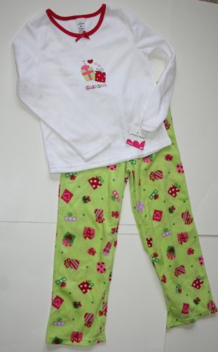 Jumping Beans Girl's Super Soft Fleece Sleepwear - 2 Piece Pajama Set, Size: 6X 'I Love Grandma'