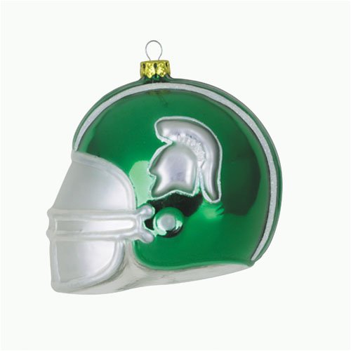Michigan State Spartans NCAA Glass Football Helmet Ornament (3)