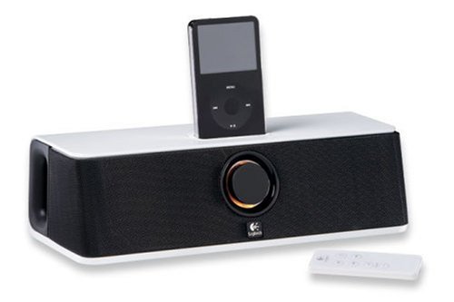 Logitech AudioStation Express - Portable speakers with digital player dock for iPod - black, white