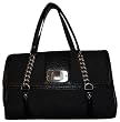 Women's DKNY Purse Handbag Town and Country Turnlock Shopper Black/Black