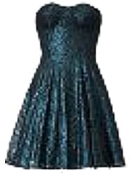 Strapless Cocktail Corset   Waistline Lace Fit-and-Flare Party Dress 