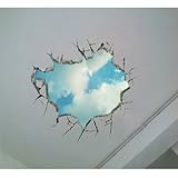Icicle- 3D Ceiling Hole Reveal Sky Vinyl PVC Wall Sticker Wall Decal Decor Ceiling-Hole