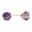 10K 6mm. Yellow Gold Amethyst Stud Earrings