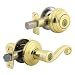 Kwikset 99910-039 Signatures Lido Lever SmartKey Combo Pack, Polished Brass