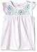 Gymboree Girls' White Top with Flower Embroidered Neck