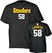 Jack Lambert Black Reebok Name and Number Pittsburgh Steelers T-Shirt - Medium