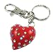 Red Hot Heart Key Chain Charm with TONS of Multi-Colored Crystals