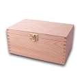 Holz-Schatulle, Holzkiste, Schatzkiste, Kiefer unbehandelt