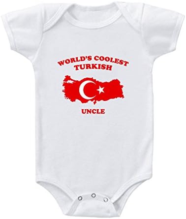 World's Coolest TURKISH Uncle Infant Baby Bodysuit One Piece White 12 Months