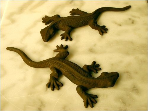 cast iron gecko figure set of 2 cheap price