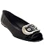 Stuart Weitzman black patent 'Young Buck' peep toe flats