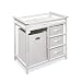 Badger Basket Modern Changing Table with 3 Baskets and Hamper, White