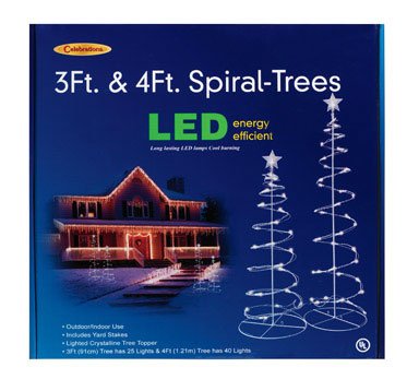Led Spiral Trees 3' and 4' Combo Pack